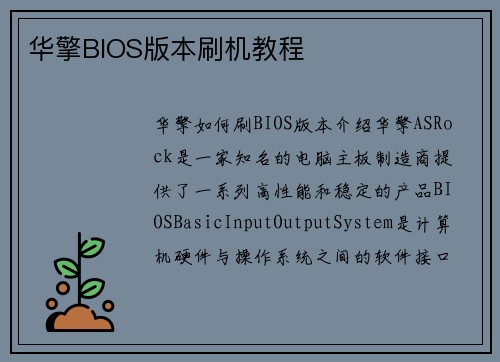 华擎BIOS版本刷机教程 华擎BIOS版本刷机教程